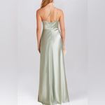 Stretch Satin Column One Shoulder Sleeveless Bridesmaid Dress 8 Green Photo 1