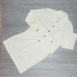 Vintage Laura alzia petit two piece skirt suit jacket sweater outfit 14 cream White Photo 0