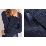 Boden Holiday Dressy Ribbed Metallic Cardigan Navy Blue X Photo 1