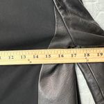 Diane Von Furstenberg  Womens Draped Jacket Black Leather Sleeve Blazer US 4 Photo 6