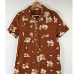 Storia Womens Romper Rust The Faded Daisy Print Playsuit Short Sleeve Boho Small Photo 4