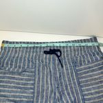 Athleta  Cabo Linen Shorts Pull on Blue White Striped Drawstring Lightweight 4 Photo 6
