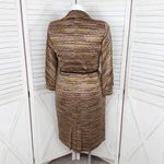 Dress Barn Vintage Isabel & Nina Striped Knit Blazer Skirt Suit Tan Multi 12 Photo 3