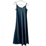 House of Harlow Dark Green Satin Sleeveless Midi Slip Dress Small Cocktail Party Photo 1