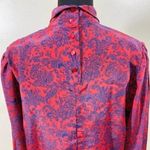 Oscar de la Renta Red-Blue Paisley Blouse Photo 2