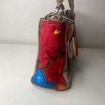 Angelozano Mexican Art Crossbody Colorful Floral Leather Embroidered Purse Boho Red Photo 1