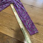 Lands' End Women Shirt Size XS Maroon Paisley Round Neck Relaxed Fit Casual Relax Photo 6