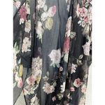 Cyn & Luca Women's Robe Sheer Black Floral Long Coverup Size XS Roses Photo 6