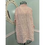 Tahari  Pink 100% Linen Button Down Roll Tab Sleeve Tunic Size M Photo 2