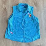 Disney Vintage 90s Winnie the Pooh plaid tank top button-down shirt Embroidered Photo 0