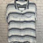 Beach Lunch Lounge Striped Button Front Top Photo 0