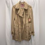 Juicy Couture NEW Y2K Vintage Cotton Double-Breasted Tan Beige Small Trench Coat Photo 4
