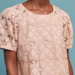 Anthropologie  Maeve Sylvia Lace Short Sleeve Top Dusty Pink Size Medium Photo 0