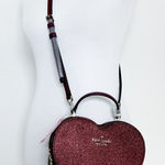 Kate Spade Love Shack Glitter Heart Crossbody Bag Purse Deep Nova Dark Red Love Photo 0