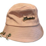 Homie Bucket Hat Pink Gold Rings Accent Trendy Streetwear Pink Photo 0
