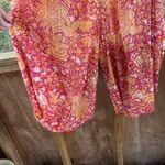 Anthropologie Women's Harem Strapless Jumpsuit Orange Printed Size S Photo 8