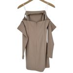 Elliatt Decor Taupe Long Sleeve Mini Dress size Medium Detachable Sleeves Photo 9