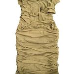 SheIn Women's Crossed Front Mesh Ruched Mini Dress in Green, Size M Photo 0