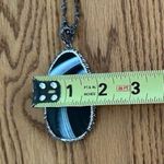 VINTAGE BLACK & WHITE SLICED AGATE PENDANT NECKLACE RESORT WEAR SUMMER Photo 6