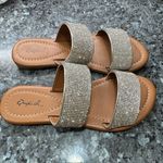 Qupid  rhinestone embellished flat slides / 5.5 / New in Box Photo 8