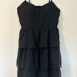 American Eagle  Black Ruffle Sweetheart Dress Size 10 Photo 0