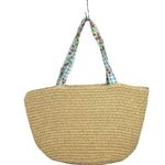 Laura Ashley Wicker Raffia Cherry Cottage Boho Tote Style Purse Beach Bag Photo 0