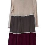 Andree by Unit  size medium dress long sleeve color block creme green maroon Photo 2
