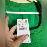 ZARA  Blazer Dress Textured Weave Tweed‎ Blogger Fave Sz Medium Kelly Green NWT Photo 4