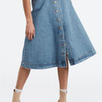 Levi's  Premium Denim Button Circle Midi Skirt Womens Size 27 Button‎ Front Midi Photo 0