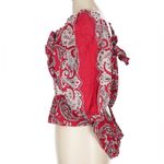 Sea New York Theodora Top Red and White Paisley Pattern Boho Womens Size Large Photo 6