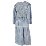 Frances Hart Maternity Ines Dress Blue Gingham Plaid Smocked Midi Dress Size XS Photo 4