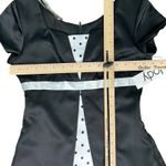 Vintage Black White Tuxedo Cap Sleeve Polka Dot Formal Dress Prom Gown sz 2 NEW Photo 3
