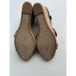 Toms  Women's Black Denim Sienna Cork Wedges Open Toe Criss Cross Sandals 8.5 Photo 4