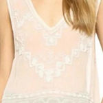 Free People Free People Pale Pink Beaded Sheer Tank Top Size XS Photo 0