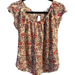 LC Lauren Conrad Lauren Conrad Floral Pink Short Sleeve Blouse Small Cottage Dainty Preppy Boho Photo 0