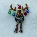 Rudolph The Red Nose Reindeer Christmas Pin Brooch Dangle Legs Ornament Dangles Photo 15