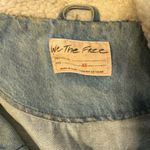 Free People Ariel Jean Jacket Medium Sherpa Lined Bomber Luxe Bohemian Fall Cozy Photo 3