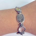 Michael Dawkins Sterling Silver & Gemstone Bracelet Amethyst Multi 7" Rose Photo 4