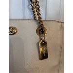Coach TURNLOCK CHAIN TOTE 27 CHALK white or Pebble Leather Shoulder Bab Photo 8