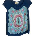 Anthropologie Moulinette Souers Silk Boho Cap Sleeve Blouse Size XS Photo 0