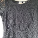 Emma James Black Lace Short Sleeve Top Photo 1