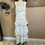 NWT Exceptional Entrance White Sleeveless Tiered Rosette Midi Dress Size XL Photo 1
