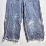 Levi's M Highwater Denim Overalls Distressed Acid Wash Wide Leg Cropped Grunge Blue Size M Photo 6