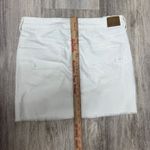 American Eagle ‎ Outfitters White Denim Mini Skirt Hi-Rise Frayed Hem Sz 12 NWT Photo 6