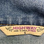 Highway Jeans HIGHWAY JEANS DISTRESSED DENIM JACKET SZ S WITH EMBROIDERED ROSES FRONT/BACK Photo 5