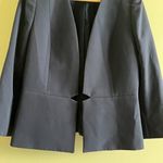 Tahari ASL Women's Collarless Waist Seam Jacket, Navy Blue Size 6 Blazer Work Photo 3