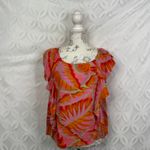 Cynthia Rowley  Tropical Floral Ruffle Rayon Blouse Size S NWT Photo 1
