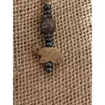 Vintage Native American Bear Dangle Earrings Stone Hematite Hook Photo 1