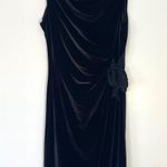 Taylor Dresses Black Velvet Sleeveless Ruched Sheath Cocktail Party Dress Size 6 Photo 0
