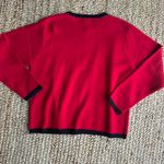 American Vintage Vintage 90s red and black floral embroidered knit cozy cardigan Photo 2